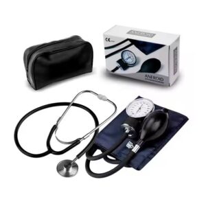 pandamedical adult blood pressure monitor deluxe aneroid sphygmomanometer with adult black cuff and carrying case (light black)